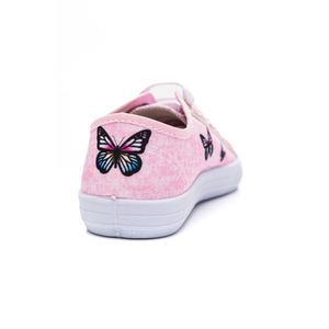 Tênis Ortobessa Casual Infantil Menina Amarração 21 Borboleta F Rosa