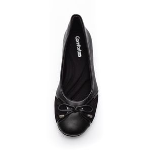 Sapatilha Comfortflex Casual Feminino Joanete Laço 2363303-03 Preto