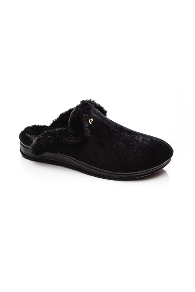Pantufa Pegada Chinelo Feminina Lã 266005-05 Preto