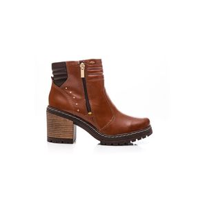 Bota Dakota Cano Baixo Feminina Zíper G8001-04 Castanho