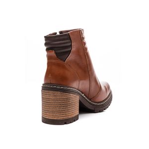 Bota Dakota Cano Baixo Feminina Zíper G8001-04 Castanho