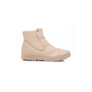 Bota Campesi Cano Baixo Feminina Têxtil L9212-01 Off-White
