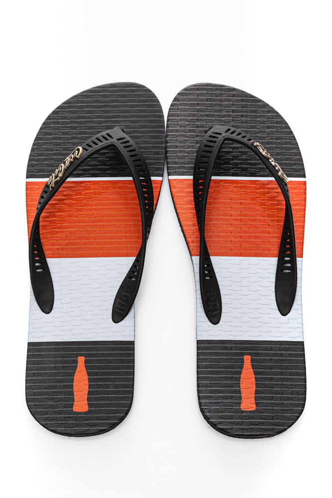 Chinelo De Dedo Coca-Cola Masculino Estampa Cc3929 Preto