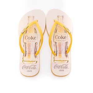 Chinelo De Dedo Coca-Cola Feminino Estampa Cc3812 Laranja