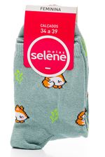 Meia-Selene-Soquete-Feminina-Estampada-7040.001.5501-Verde