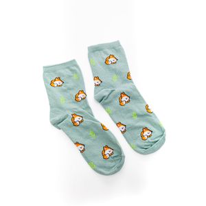 Meia Selene Soquete Feminina Estampada 7040.001.5501 Verde