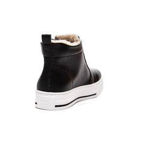 Tênis Via Marte Casual Feminino Forrado Em Lã 23-4709-02 Preto