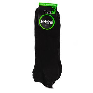 Kit De 3 Meias Selene Sapatilha Esportiva 4001.006 Preto