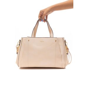 Bolsa De Mão Luxcel Casual Feminina Mediana Bg72580 Bege