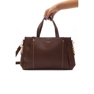 Bolsa De Mão Luxcel Casual Feminina Mediana Bg72580 Marrom