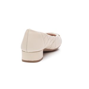 Sapatilha Campesi Conforto Feminina Salto Baixo L9091-01 Off-White