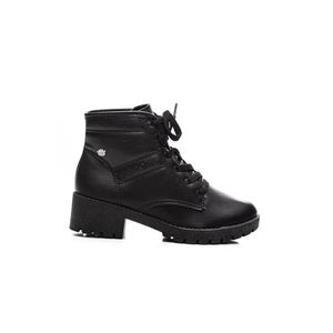 Bota Pink Cats Coturno Juvenil Menina Tratorado V3431-01 Preto