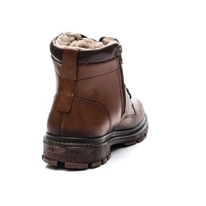Bota Pegada Coturno Masculino Forrada Lã 181795-01 Marrom