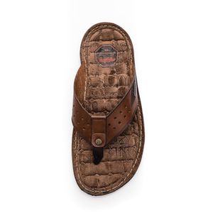 Chinelo de Dedo Pegada Masculino Couro Levitech 132854-01 Marrom