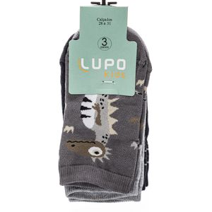 Kit Meia Lupo Soquete Infantil Menino (03 Pares) Kids 02630-089-0951 Sortido