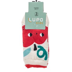 Kit Meia Lupo Soquete Infantil Menina (03 Pares) Kids 02680-089-0959 Sortido