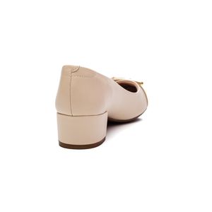 Sapato Beira Rio Salto Baixo Feminino Fivela 4301.105 Off-White