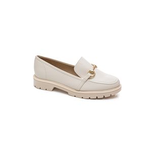 Sapato Beira Rio Mocassim Feminino Salto Baixo 4283.104 Off-White