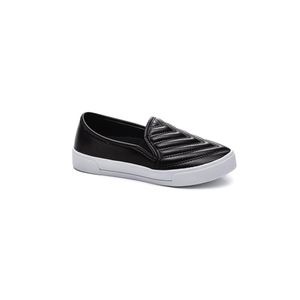 Tênis Yoá Slip-On Feminino Matelassê L-Al488 Preto