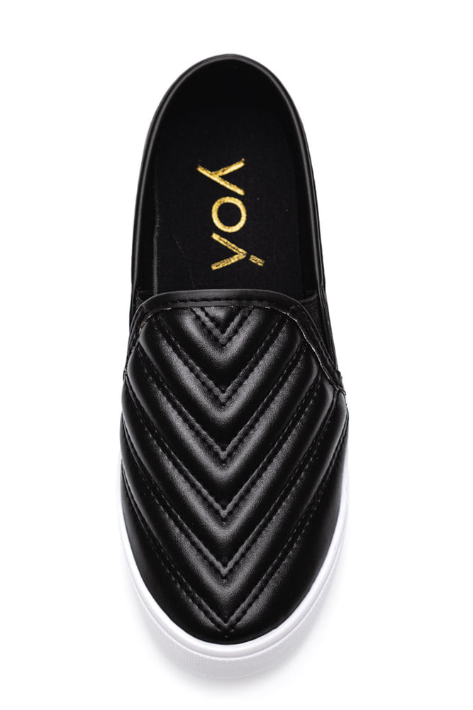 Tenis-Yoa-Casual-Feminino-Slip-On-J-Gd457-Preto