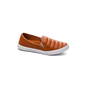 Tênis Yoá Slip-On Feminino Matelassê J-Gd457 Caramelo