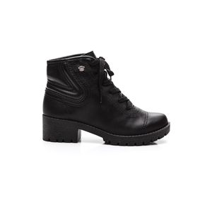 Bota Pink Cats Coturno Juvenil Menina Cadarço V3432-01 Preto