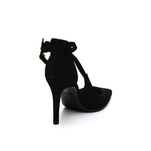 Sapato Bebecê Scarpin Feminino Salto Agulha Fivela T9430-160 Preto