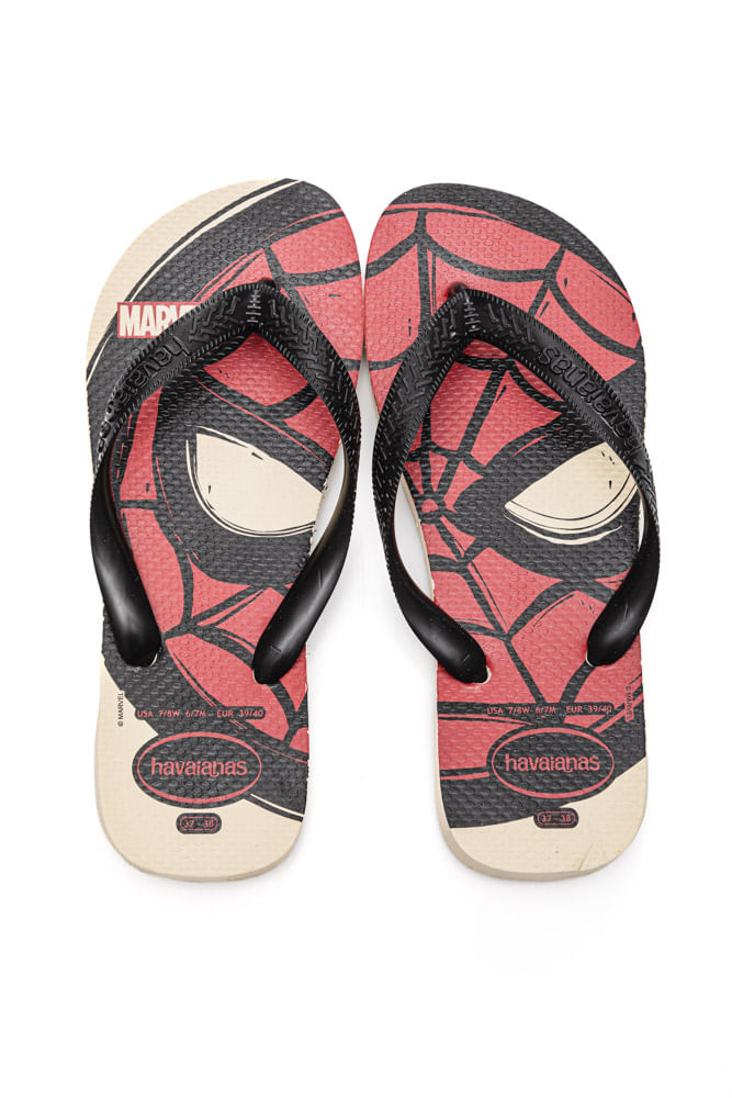 Chinelo-De-Dedo-Havaianas-Top-Masculino-Marvel-Homem-Aranha-0121-Bege