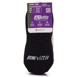 Kit Actvitta 3 Pares De Meias Sapatilha  Algodão Unissex - 4999.1 Preto