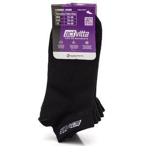 Kit Actvitta 3 Pares De Meias Cano Curto  Algodão Unissex - 4999.3 Preto