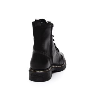 Bota Cravo E Canela Coturno Feminino Couro Janis  85653 Preto