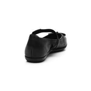 Sapatilha Bottero Casual Feminina Bico Fino Laço Couro 354401 Preto