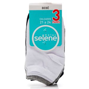 Kit De 3 Meias Selene Sapatilha Infantil Cano Curto 2270.001 Sortido