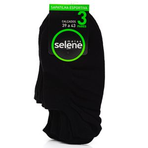Kit De Meias Selene Sapatilha Esportiva Masculina - 3 Pares 8065.001 Preto