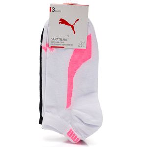 Kit Com 3 Meias Cano Curto Puma 4725.001 Feminina Sortido