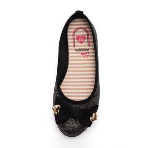 Sapatilha Molekinha Soft Infantil Menina Glittee E Laço 2502.387 Preto
