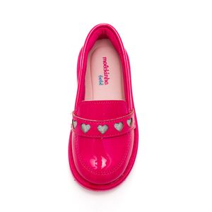 Sapato Molekinha Mocassim Infantil Menina Coração 2727.100 Pink