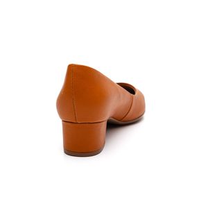 Sapato Bebecê Scarpin Feminino Salto Baixo Grosso T3626-819 Caramelo