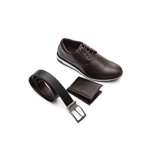 Kit West Line Sapato Cinto E Carteira  Masculino 14504 Kit Marrom