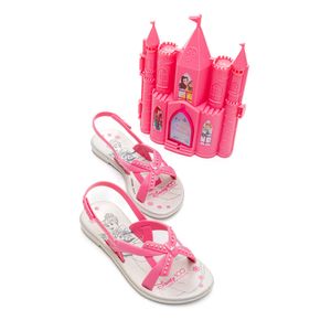 Sandália Grendene Casual Infantil Menina Princesas Disney + Castelo 22954-Au638 Cinza