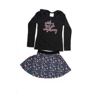 Conjunto Anjo Juvenil Menina Blusa + Saia Girls 4400013 Preto