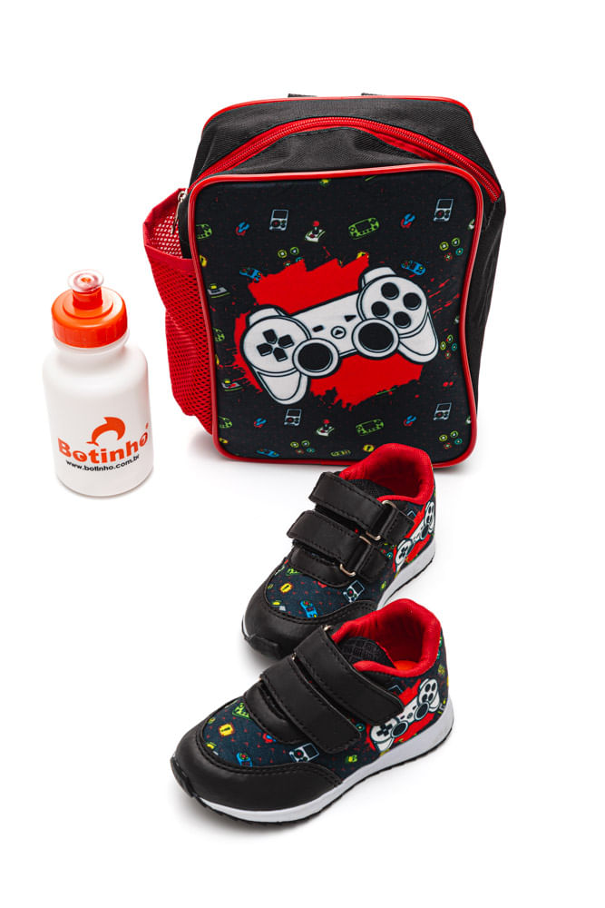 Kit-Tenis-Casual-Infantil-Menino-Botinho-Bk701-Game-Preto