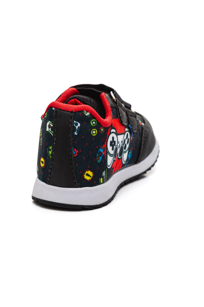 Kit-Tenis-Casual-Infantil-Menino-Botinho-Bk701-Game-Preto