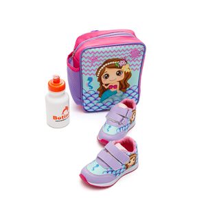 Tênis Botinho Casual Infantil Menina Com Acessório Sereia Bk701 Lilas