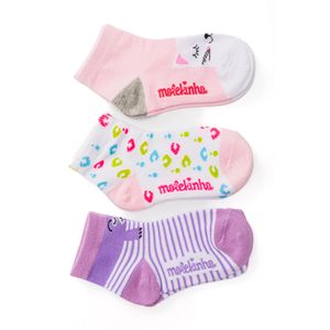 Kit De 3 Meias Molekinha Infantil Cano Médio 2799.1 Sortido