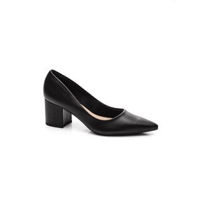 Sapato Mariotta Scarpin Feminino Salto Baixo Bloco Napa 13630-01 Preto