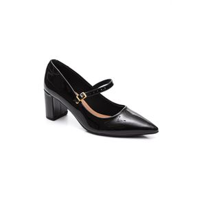 Sapato Beira Rio Salto Bloco Médio Feminino Bico Fino 4241.229 Preto