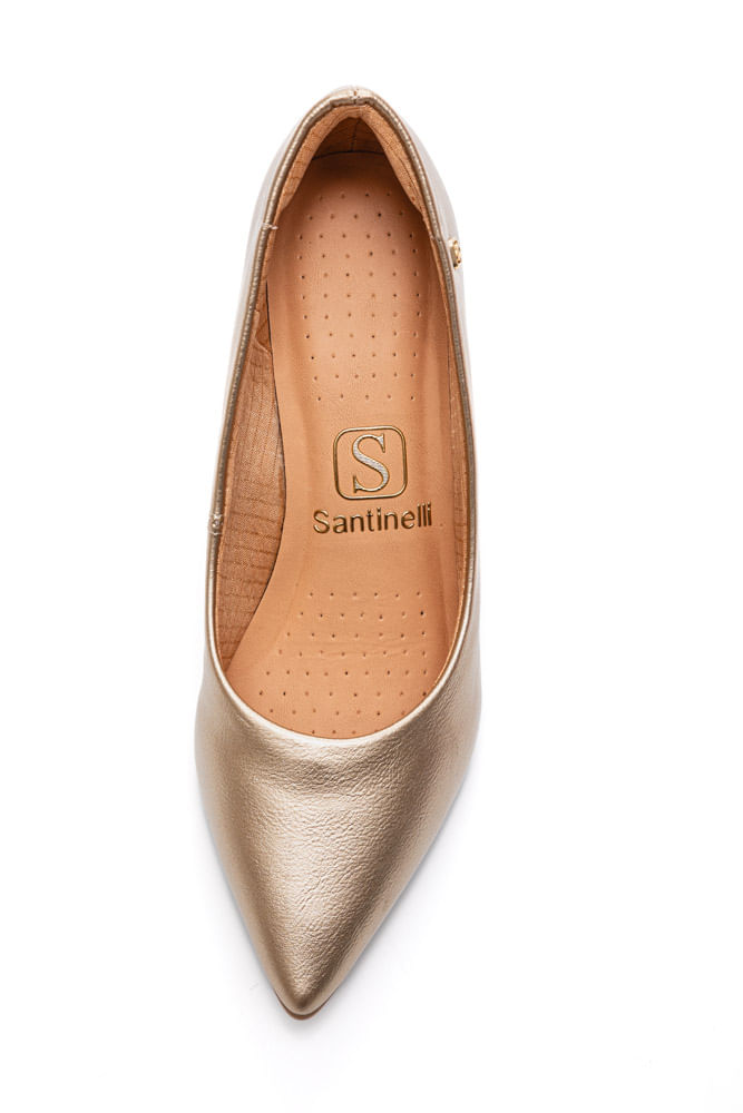 Sapato-Scarpin-Santinelli-Ouro