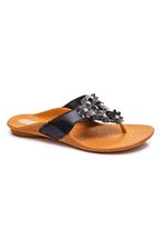 Chinelo-Rasteira-Feminino-Flores-Strass-Meyre-384-Preto