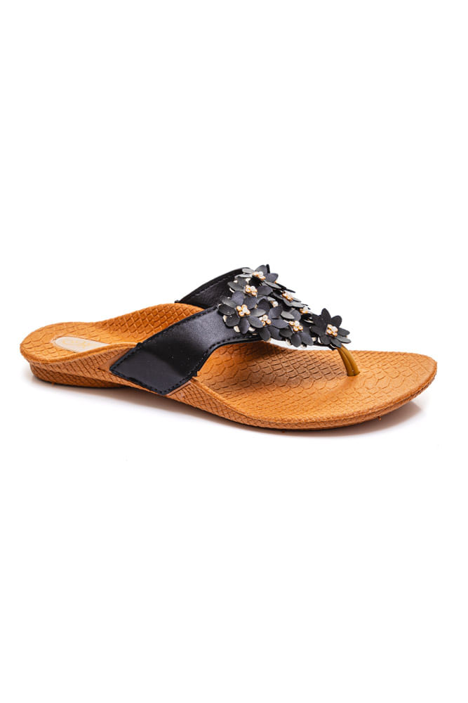 Chinelo-Rasteira-Feminino-Flores-Strass-Meyre-384-Preto